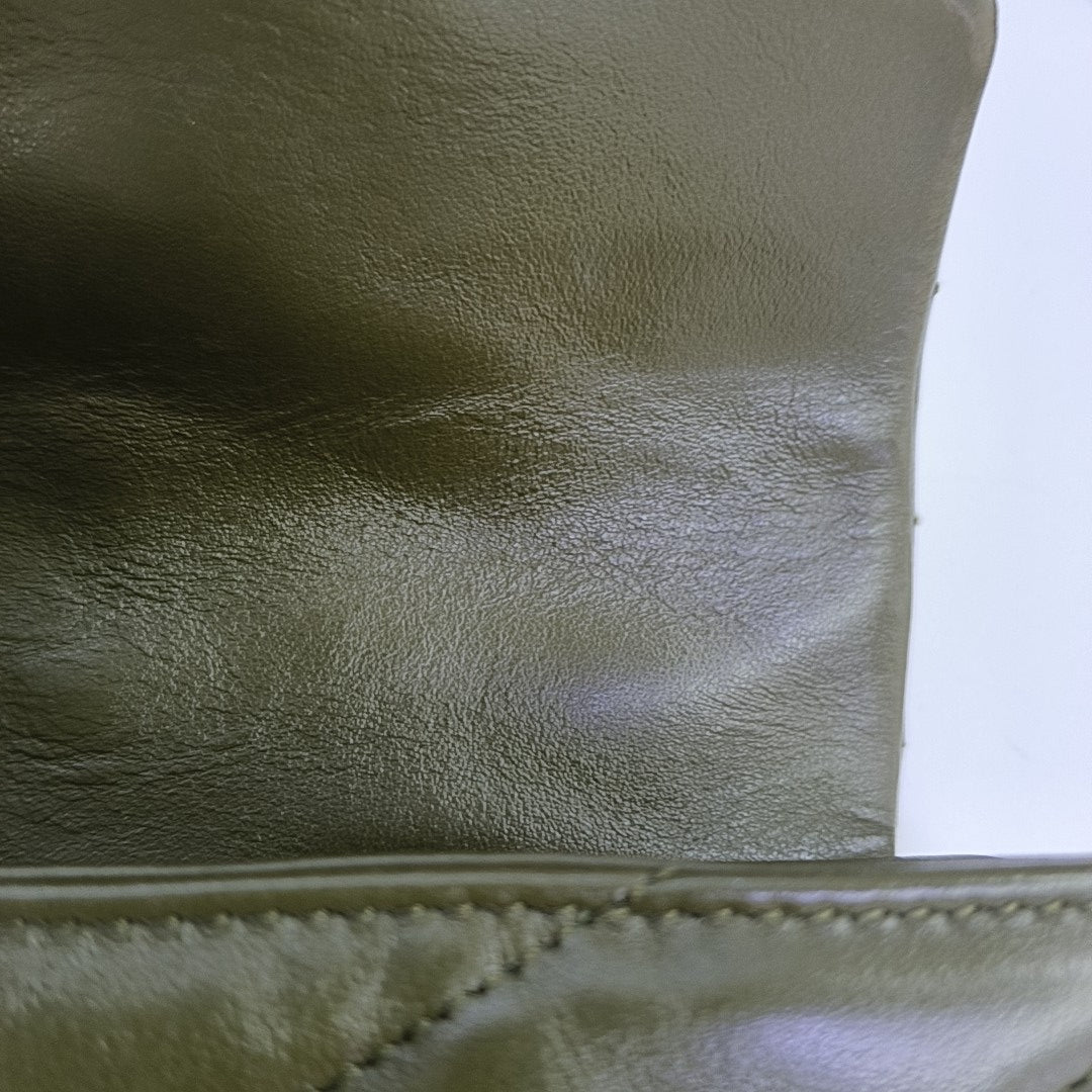 LOULOU Extra Small Chevron Calfskin Green