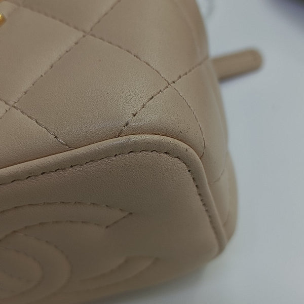 VANITY CASE Mini Quilted Lambskin Pink