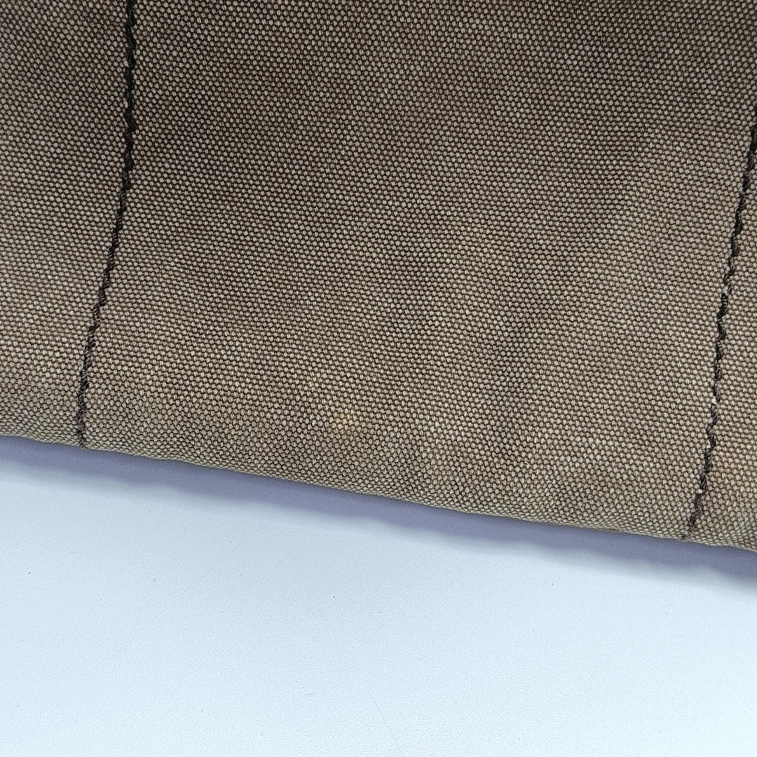 Quilted Canvas Tote Bag Brown