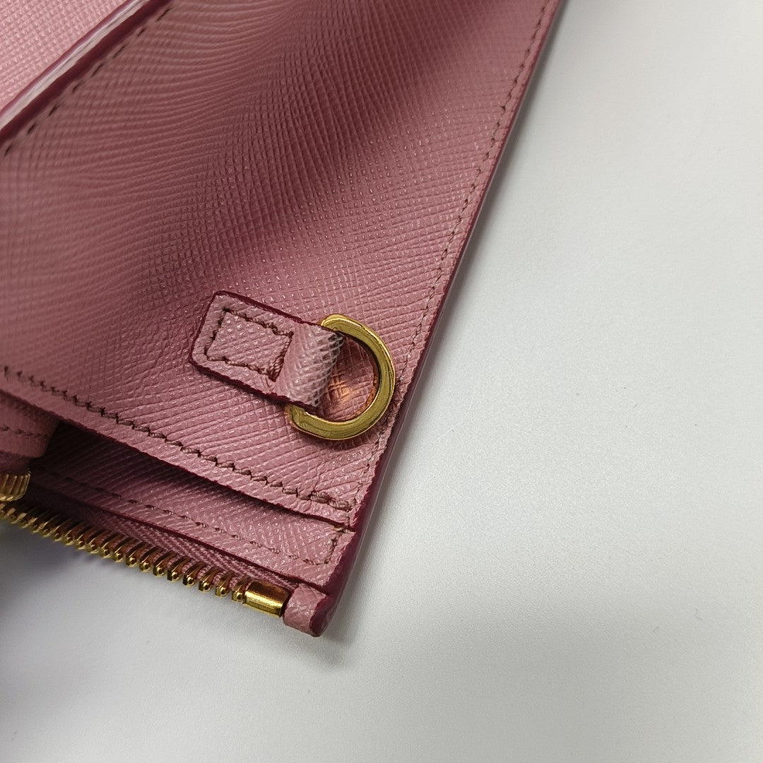 Saffiano Calfskin Clutch Pink