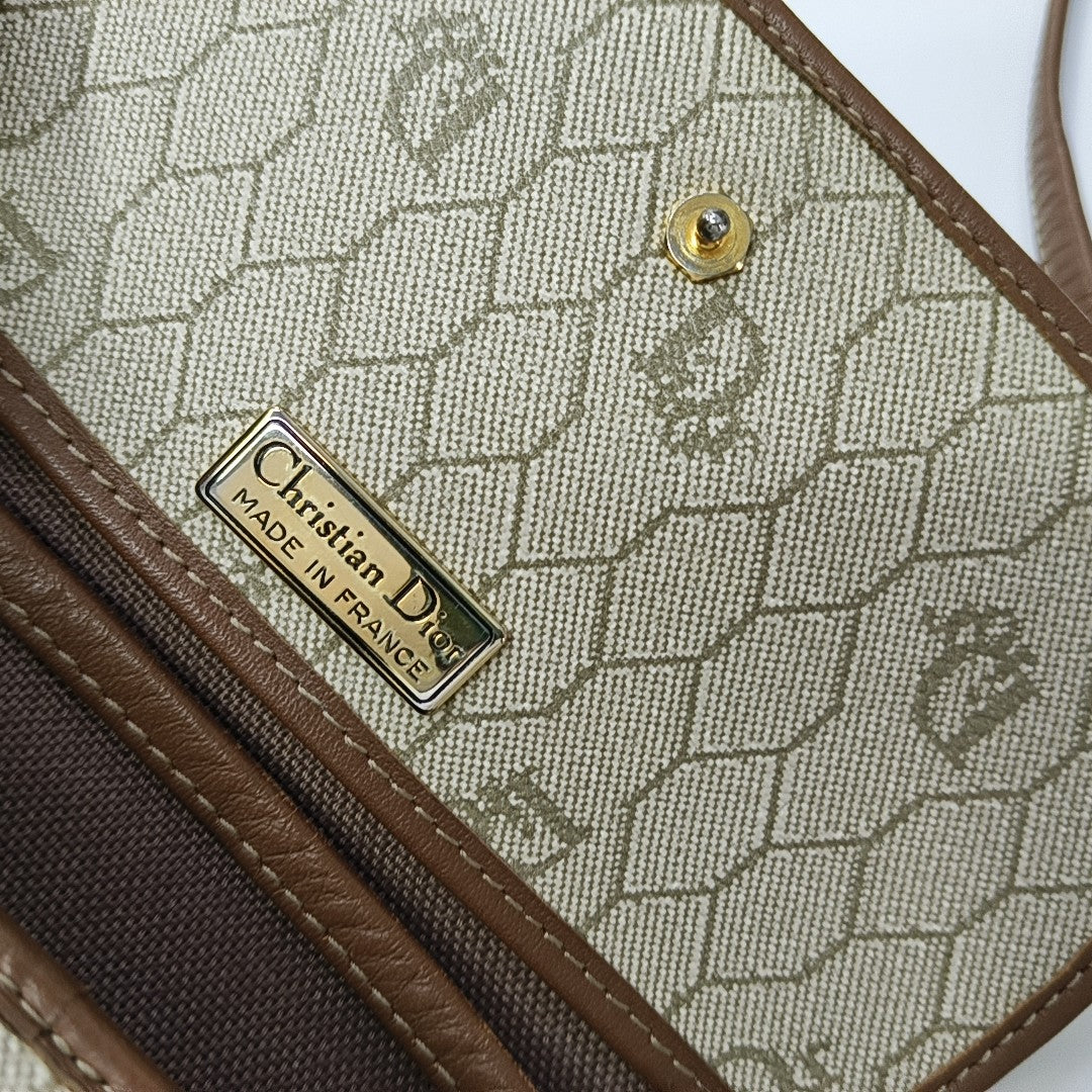 Coated Canvas Shoulder Bag Beige