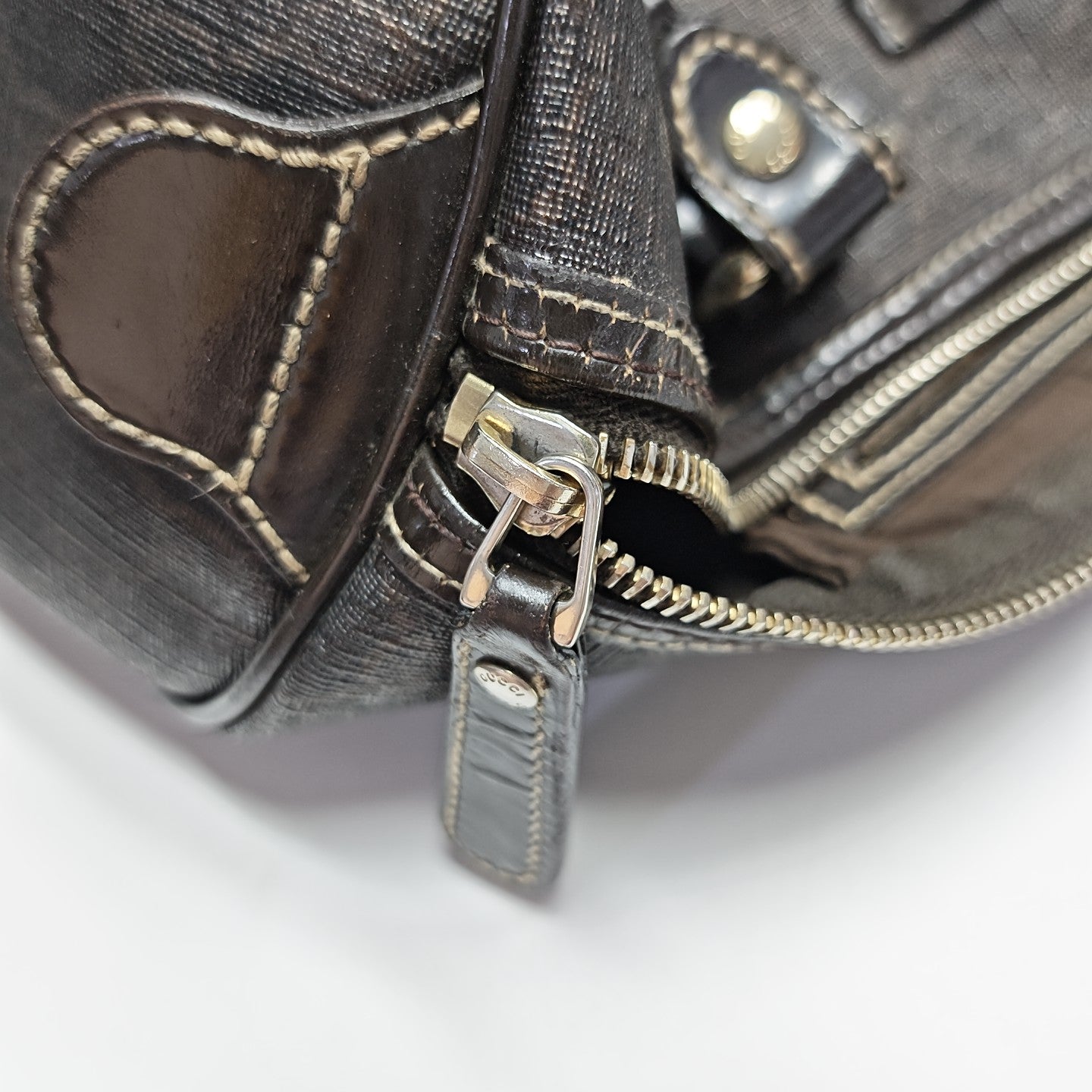 Boston Monogram Coated Canvas Brown