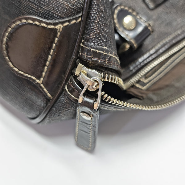 Boston Monogram Coated Canvas Brown