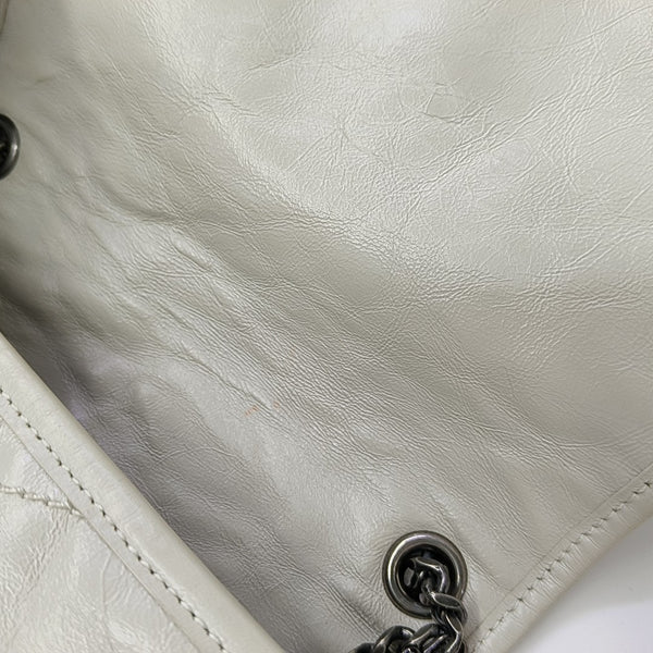 NIKI Mini Chevron Calfskin White