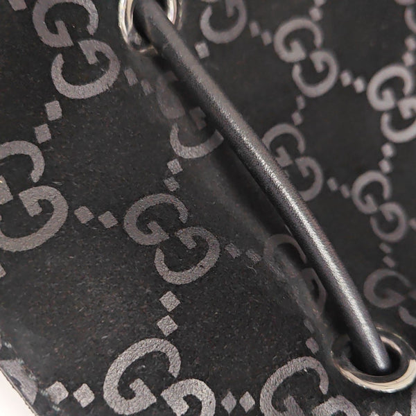 Monogram Suede Shoulder Bag Black