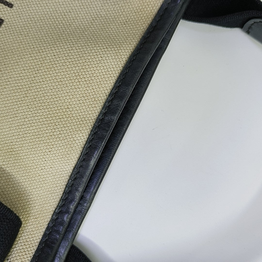 Navy Mini Canvas White