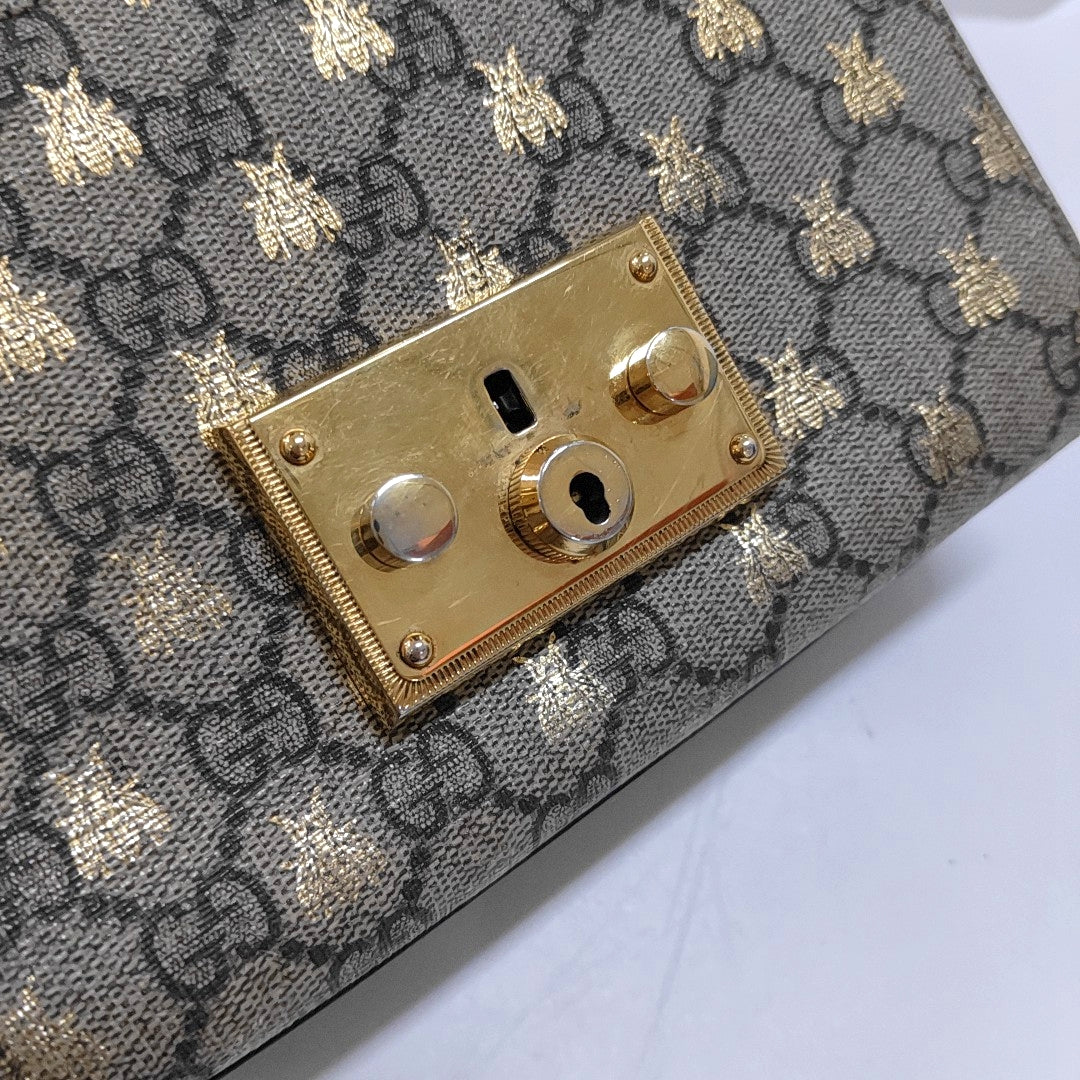 Authenticated pre-owned  Padlock Small Monogram Coated Canvas Beige - Crossbody Bag at Looply