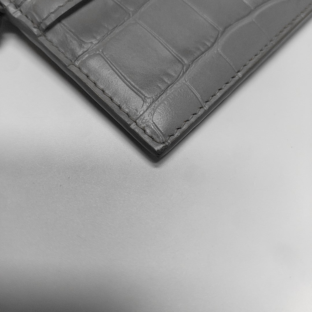 Classic City Calfskin Gray Card Holder