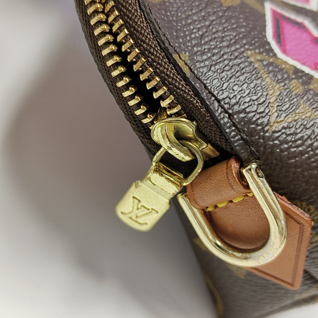 COSMETIC PM Monogram Coated Canvas Brown