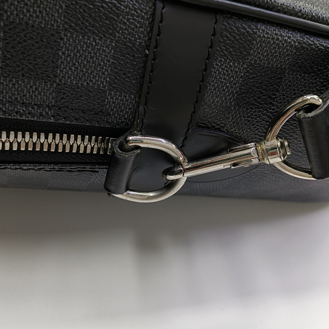 Damier Graphite Coated Canvas Shoulder Bag Gray