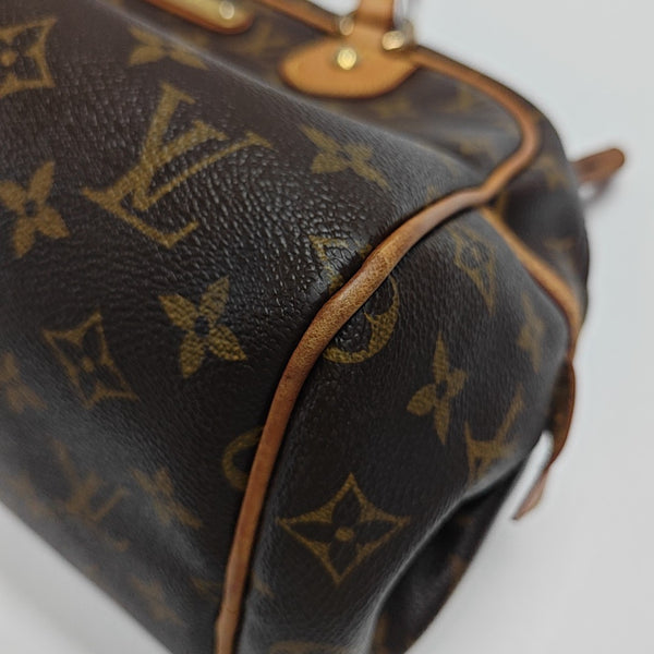 MONTORGUEI PM Monogram Coated Canvas Brown