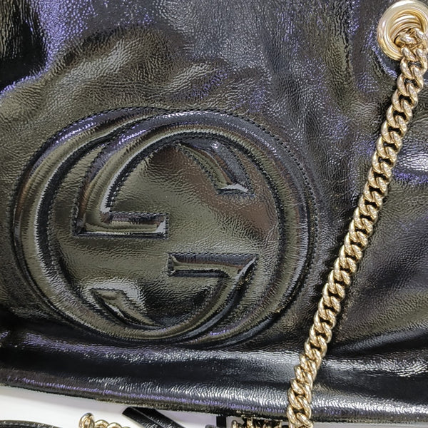 Authenticated pre-owned  Soho Quilted Patent Leather Black - Tote Bag at Looply