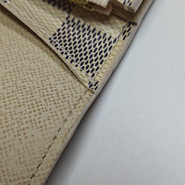 SARAH Damier Azur Coated Canvas White Wallet