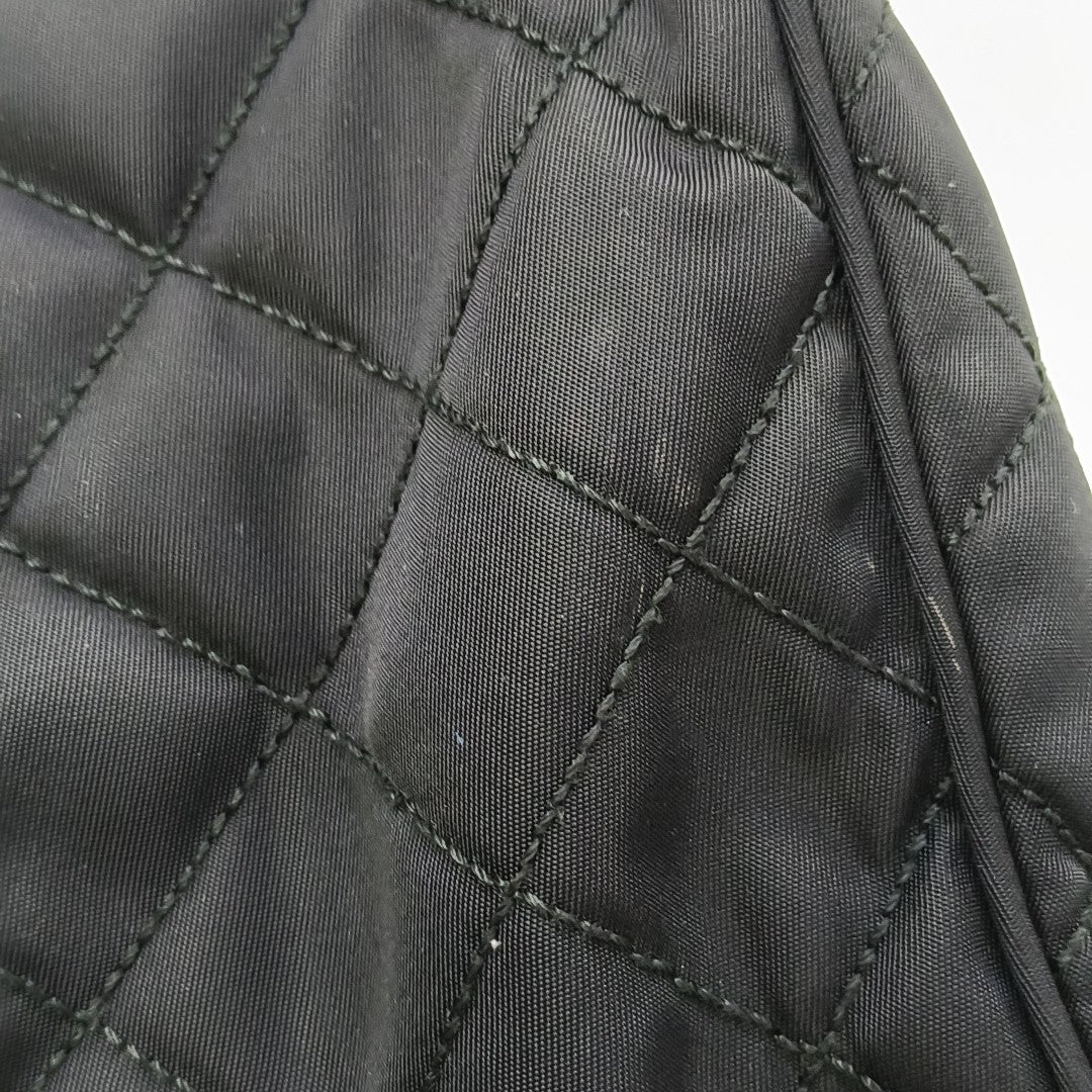 Quilted Nylon Clutch Black