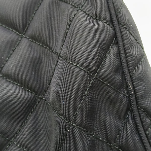 Quilted Nylon Clutch Black