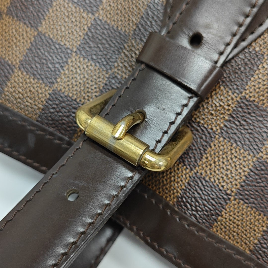 HAMPSTEAD MM Damier Ebene Coated Canvas Brown