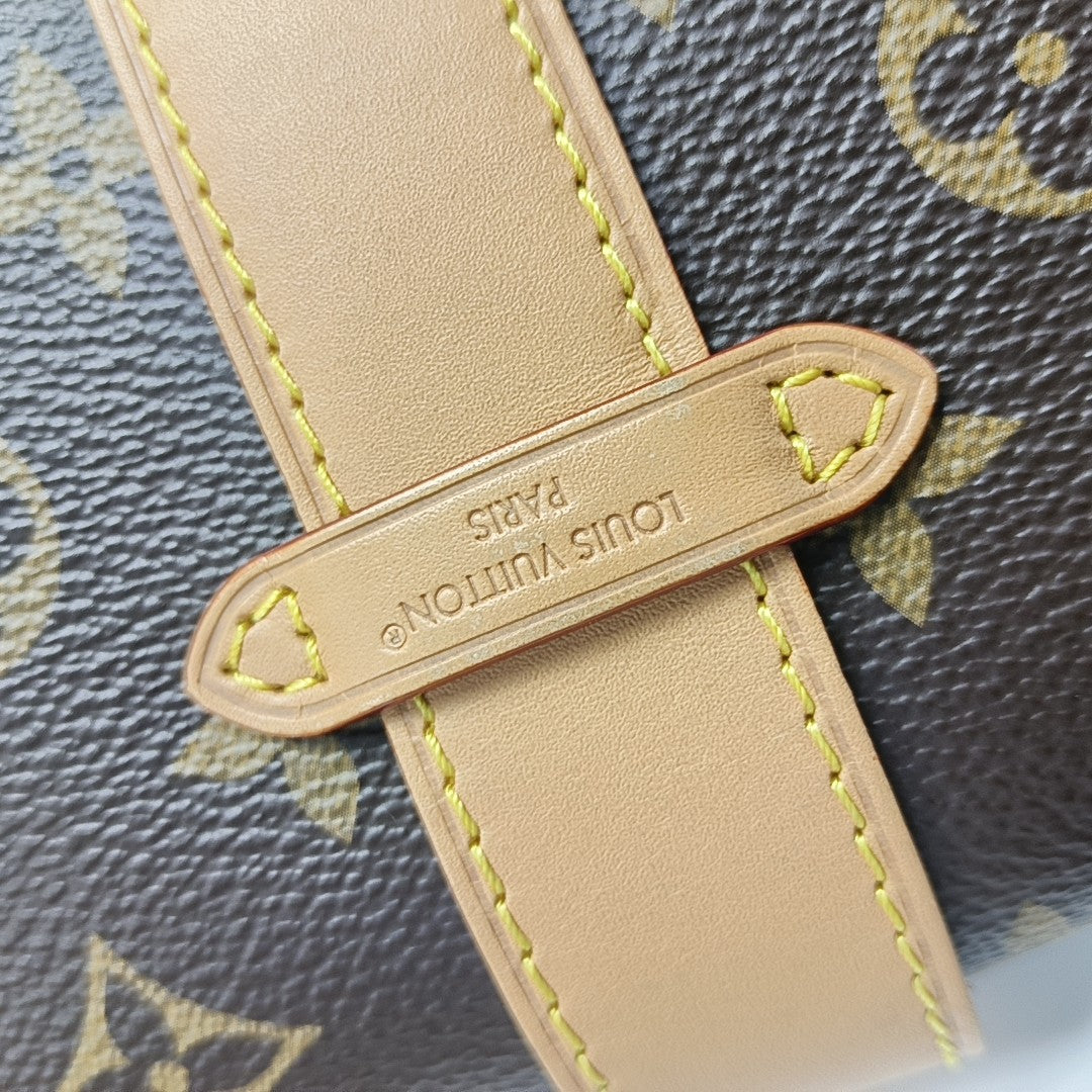 Pochette Mia Monogram Coated Canvas Brown