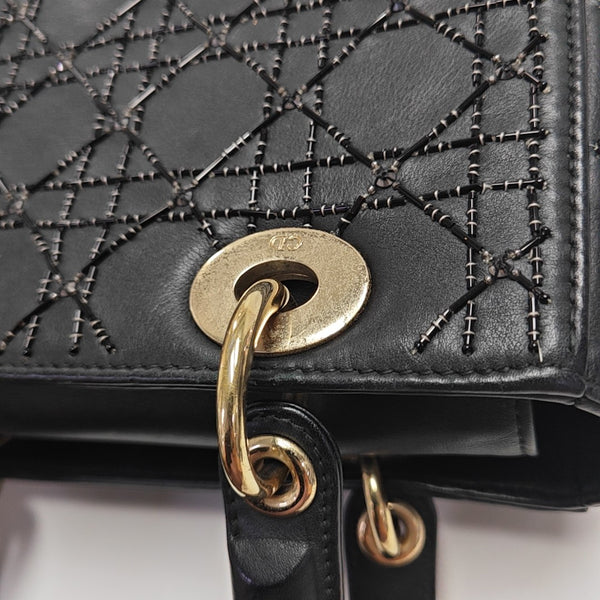 Lady Dior Medium Cannage Lambskin Black