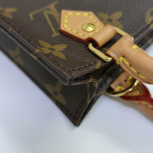 SAC PLAT Mini Monogram Coated Canvas Brown