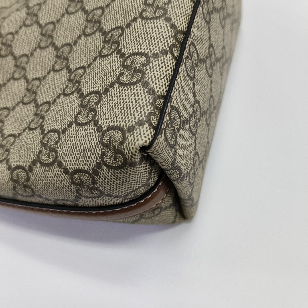 GG Emblem Monogram Coated Canvas Beige