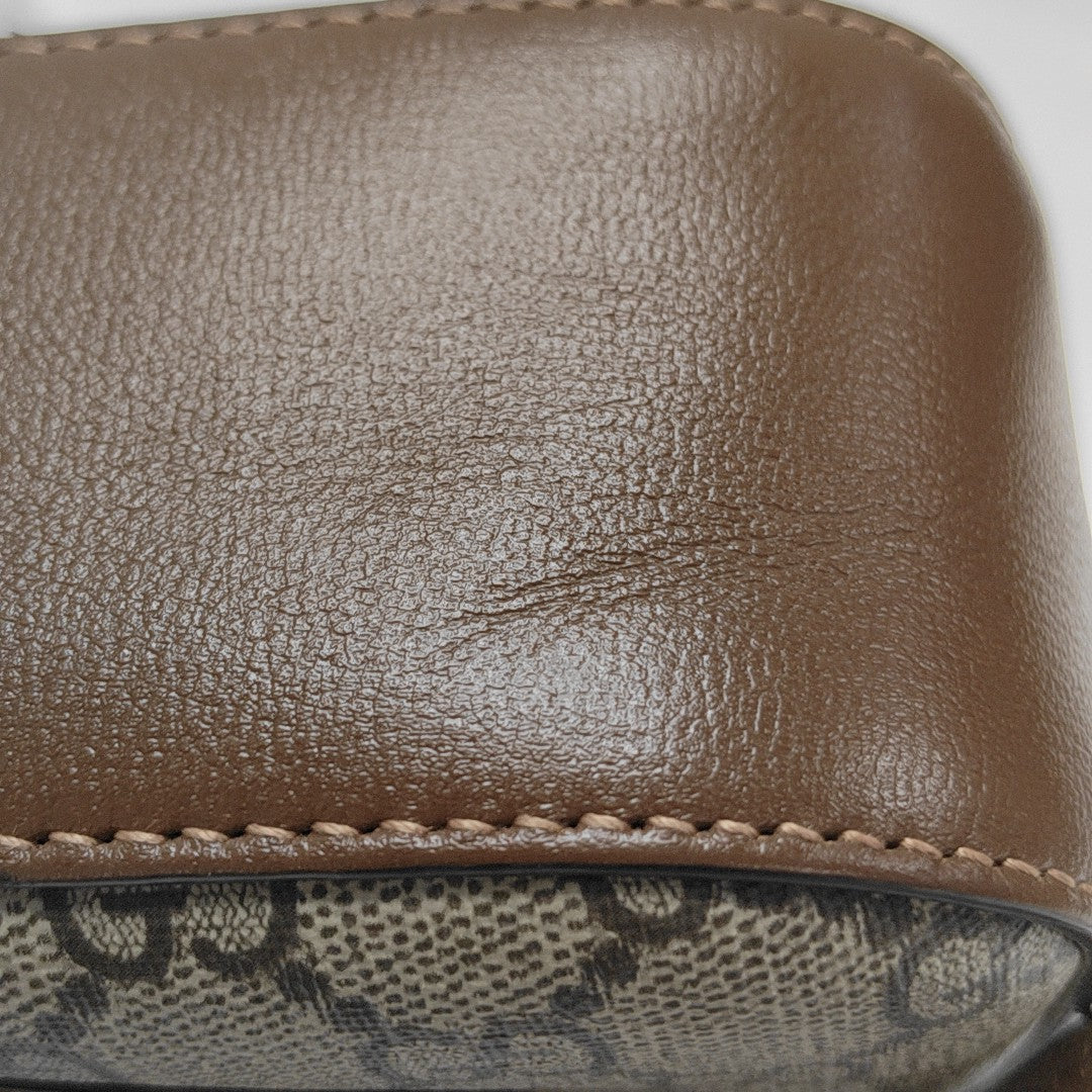 Horsebit 1955 Small Monogram Coated Canvas Beige