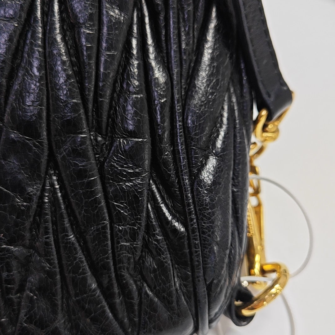 Quilted Lambskin Shoulder Bag Black