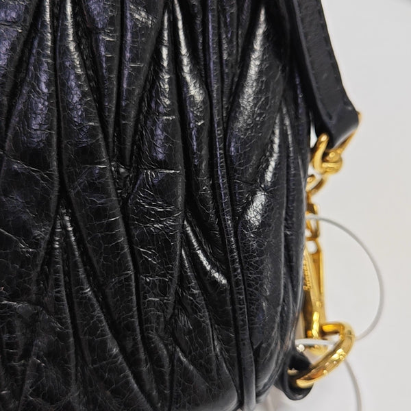 Quilted Lambskin Shoulder Bag Black