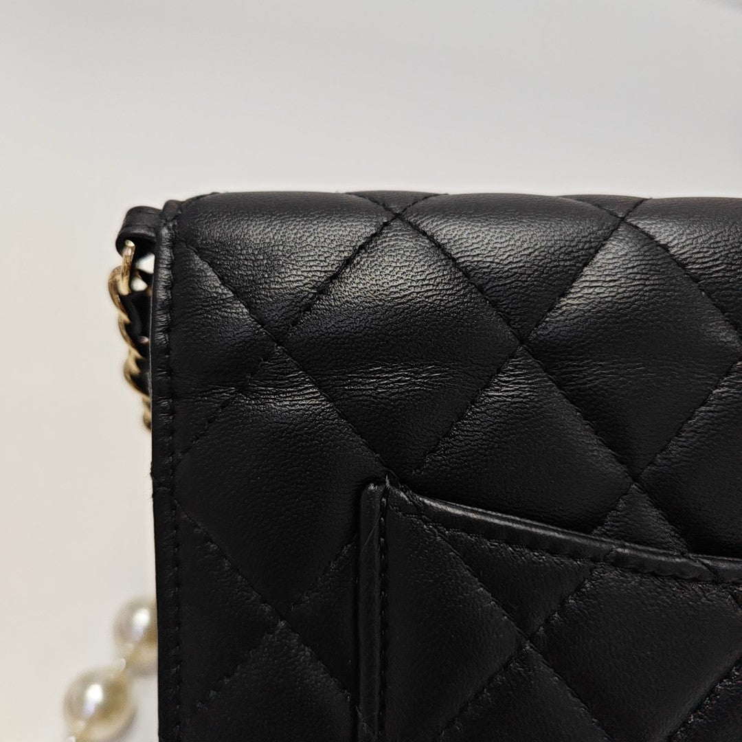 WOC Quilted Lambskin Black