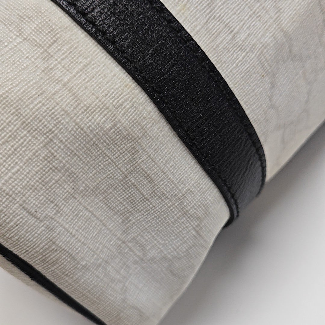 Joy Monogram Coated Canvas White
