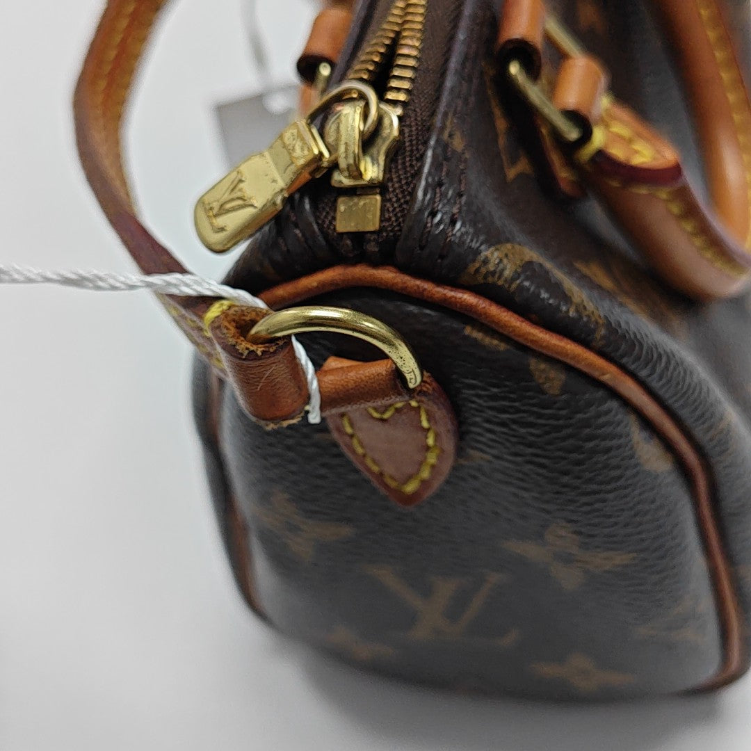 SPEEDY Nano Monogram Coated Canvas Brown