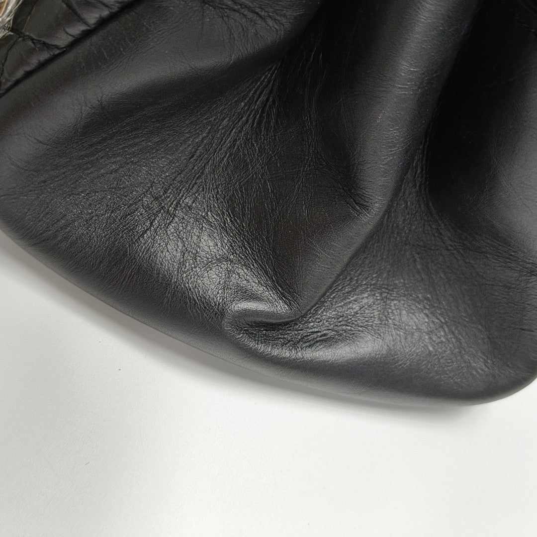 JUST MADEMOISELLE Medium Quilted Calfskin Black
