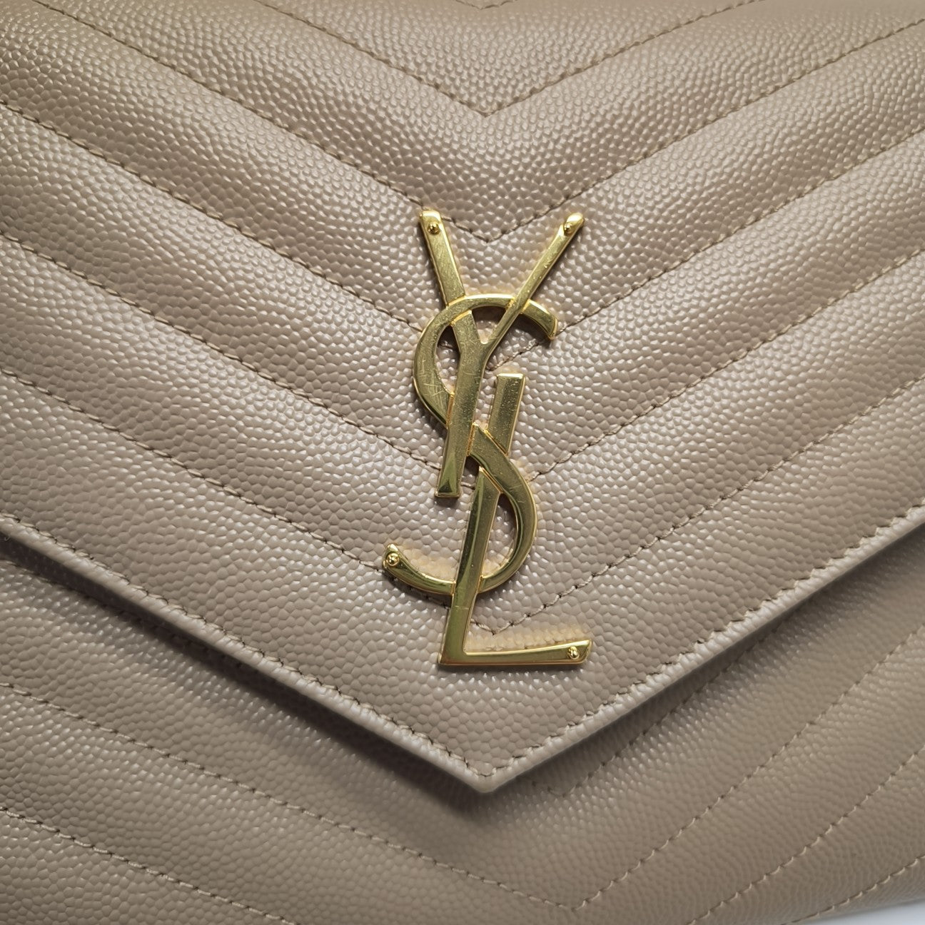 MONOGRAM Chevron Calfskin Beige