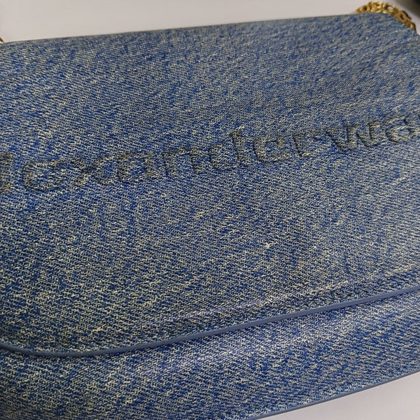Leather Shoulder Bag Blue