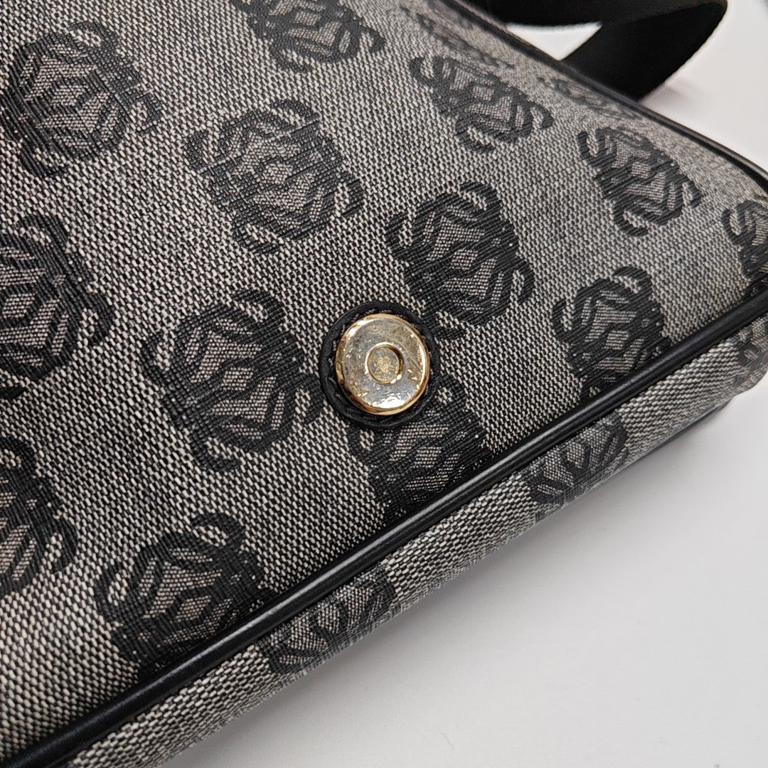 Monogram Coated Canvas Shoulder Bag Gray