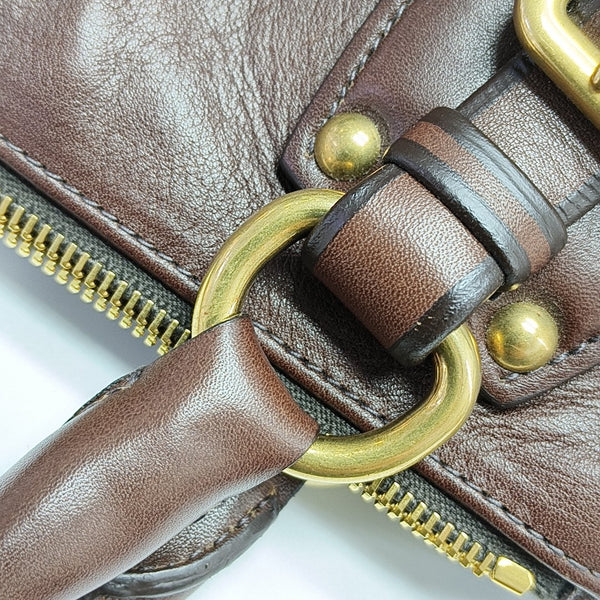 Calfskin Shoulder Bag Brown