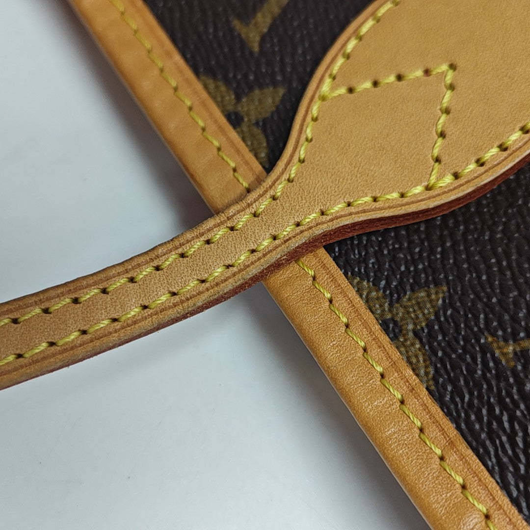 NEVERFULL MM Monogram Coated Canvas Brown