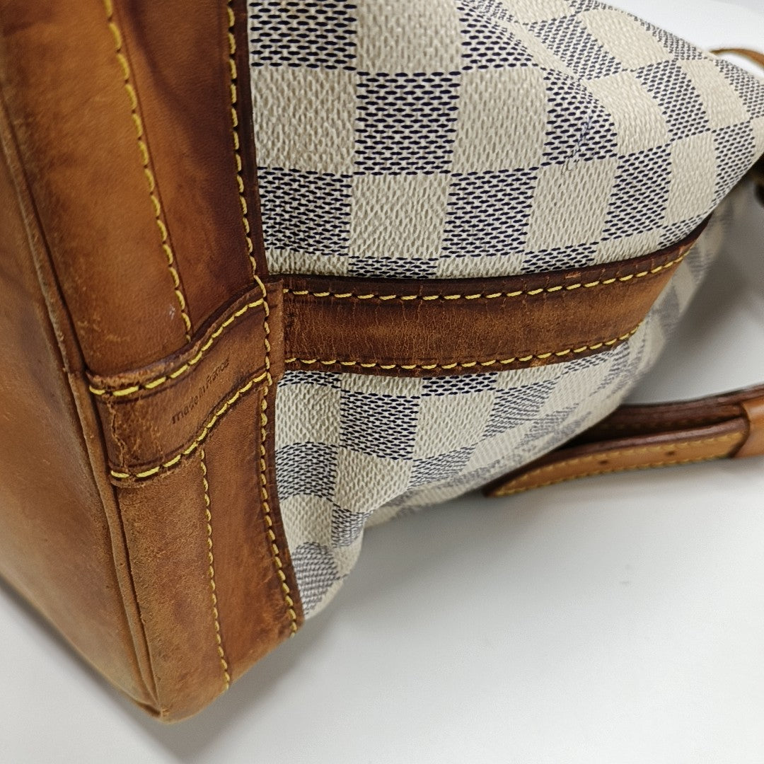 NOÉ GM Damier Azur Coated Canvas White