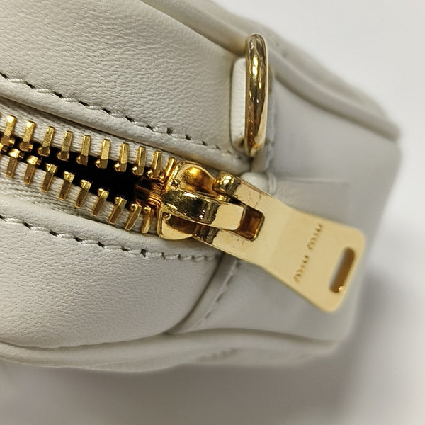 Arcadie Matelassé Mini Quilted Lambskin White