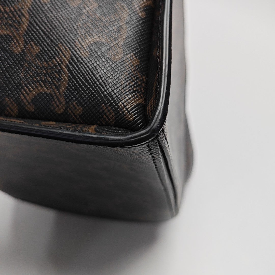 Coated Canvas Bucket Bag Brown