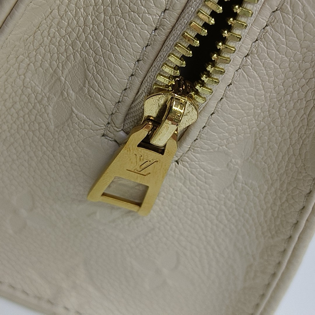 ONTHEGO EAST WEST PM Monogram Calfskin White