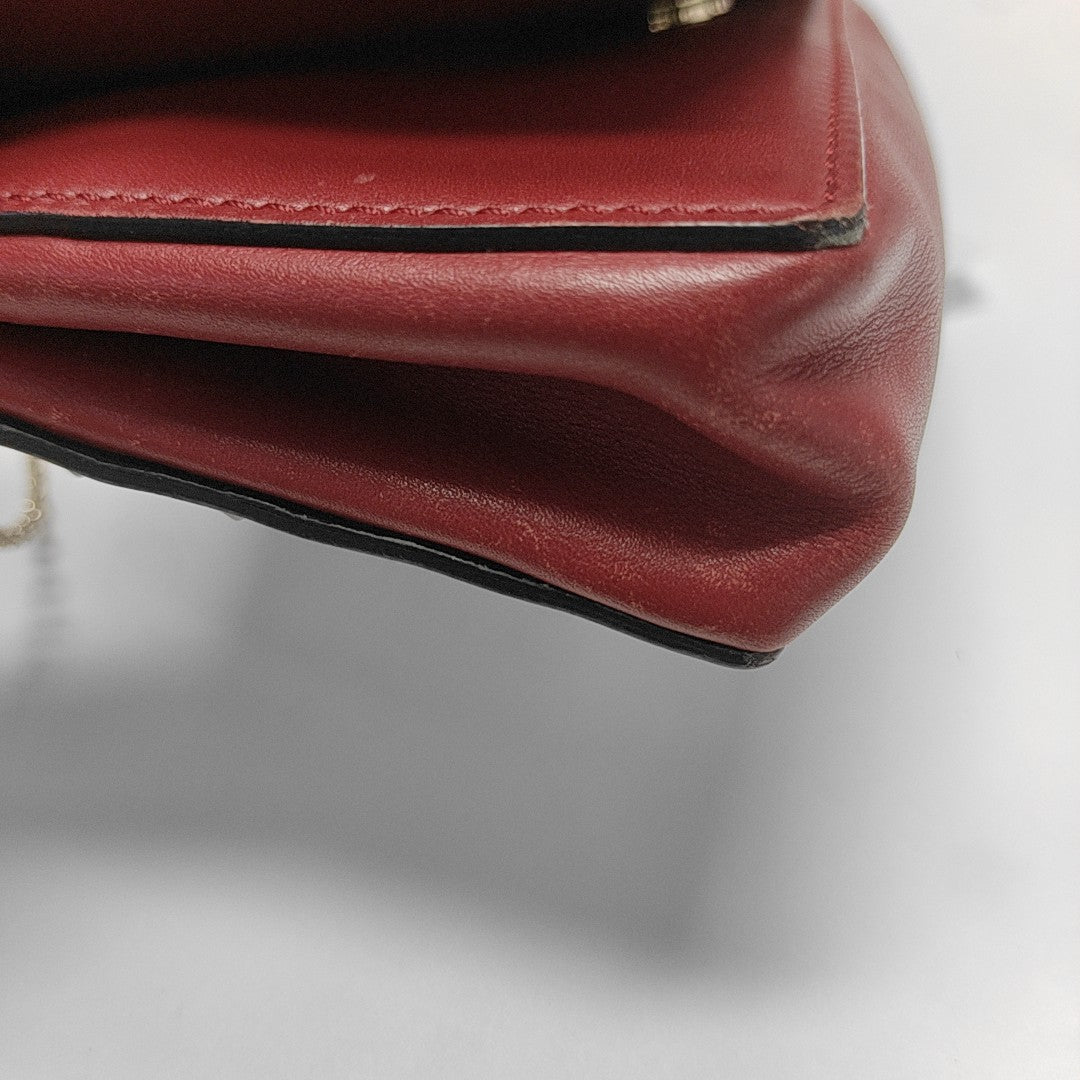 Rockstud Calfskin Red