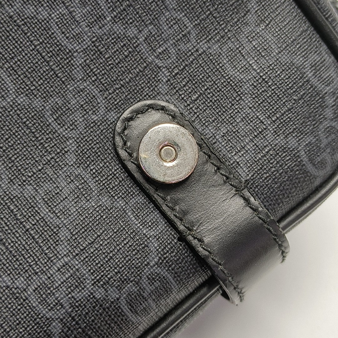 Monogram Coated Canvas Shoulder Bag Black