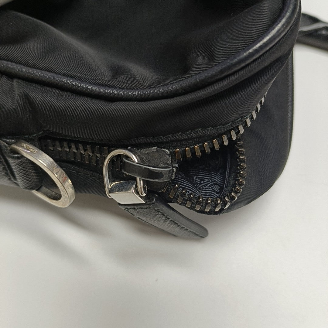 Nylon Top Handle Bag Black