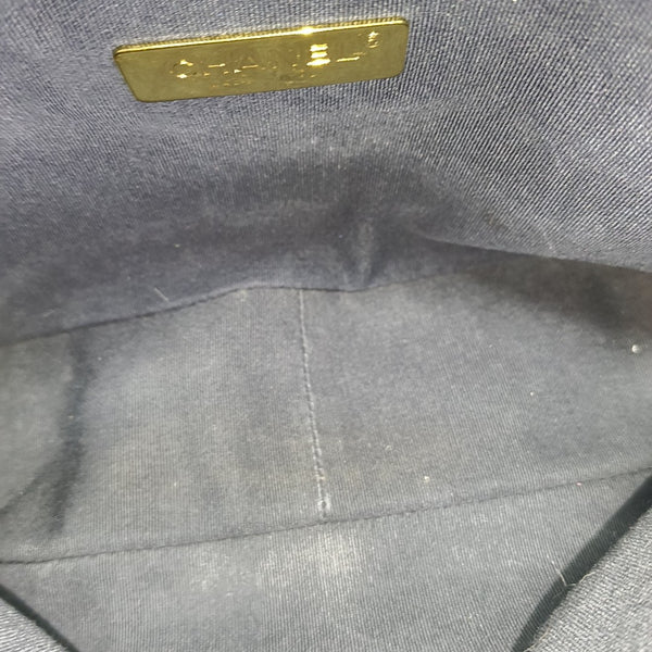 CHANEL 19 Small Quilted Denim Blue