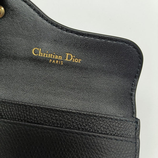 Saddle Mini Calfskin Black Card Holder