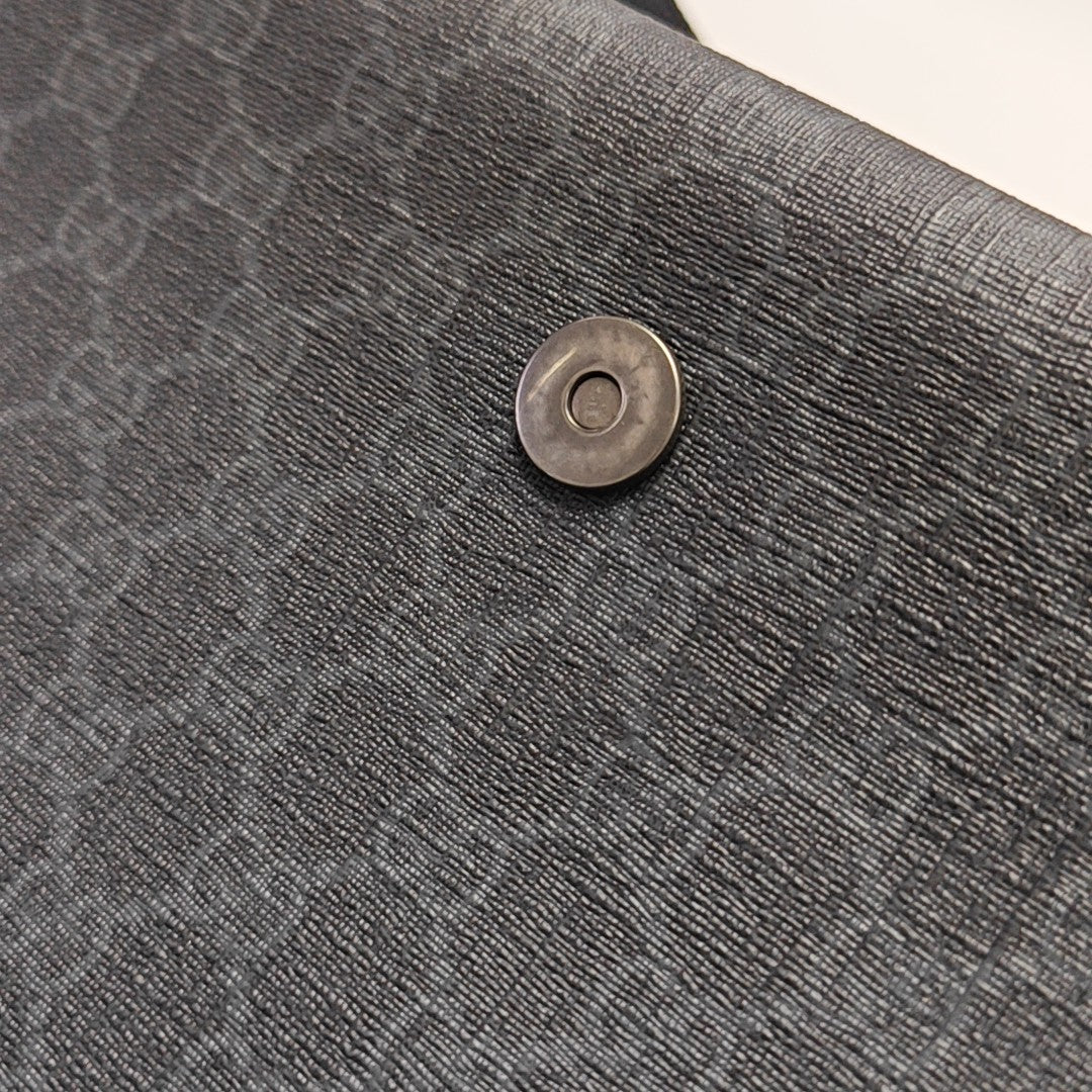 Monogram Coated Canvas Shoulder Bag Black