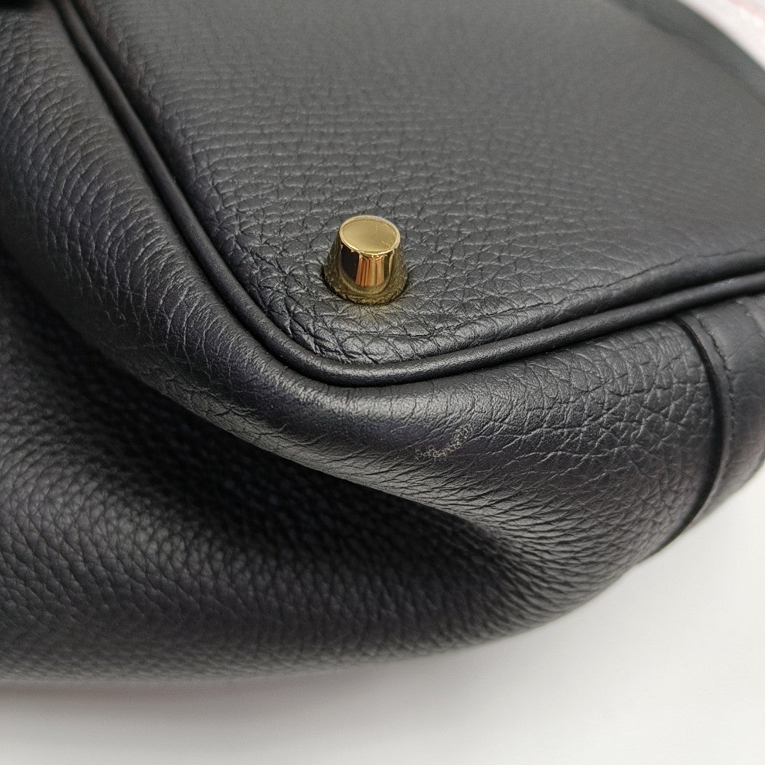 Authenticated pre-owned  Picotin Lock Clemence Black - Bucket Bag at Looply