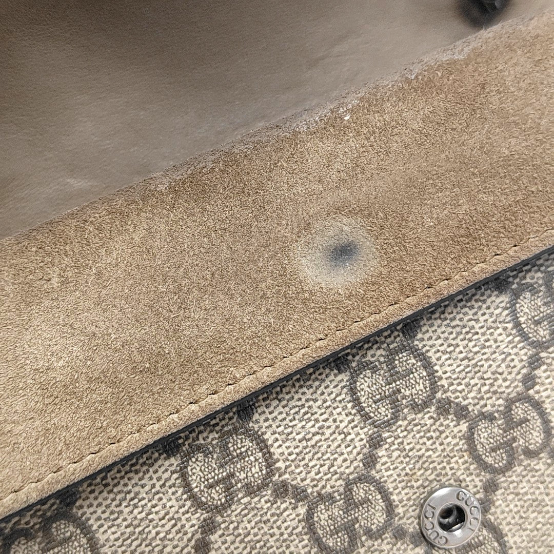 Dionysus Super Mini Monogram Coated Canvas Beige