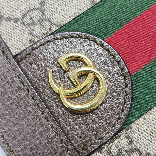 Ophidia Medium Monogram Coated Canvas Beige
