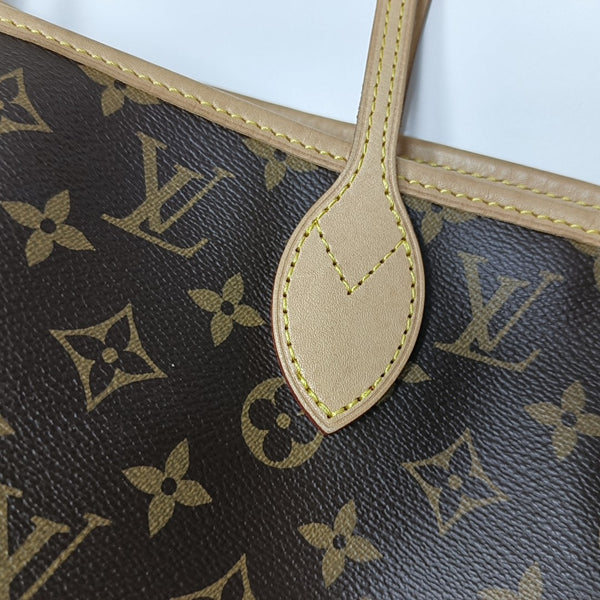 NEVERFULL MM Monogram Coated Canvas Brown